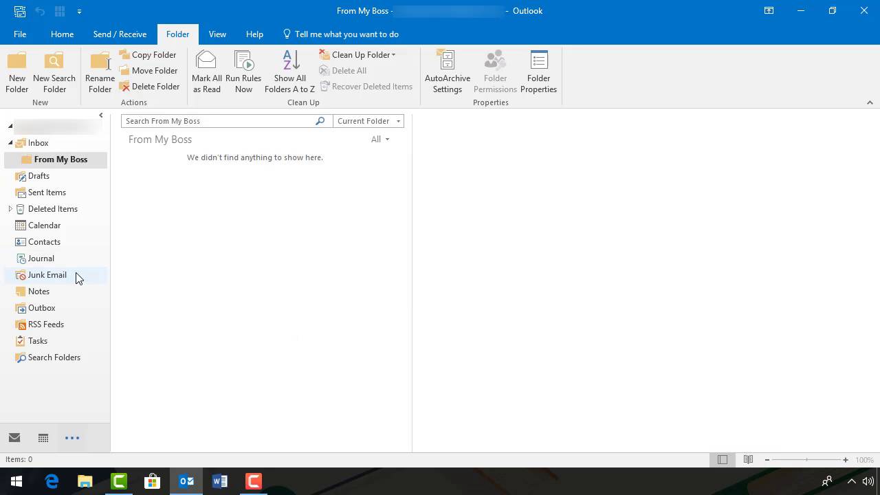 how to delete outlook account folder on computer