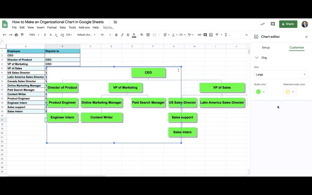 organization chart excel template