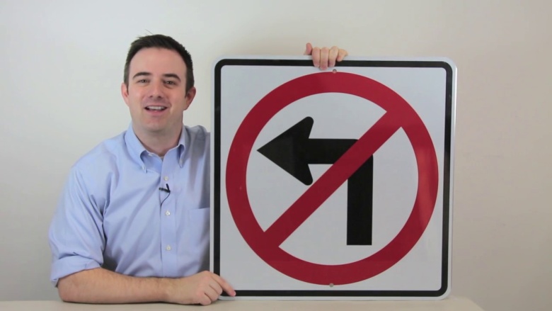 No Left Turn Sign