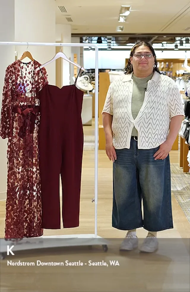 Julia Jordan Floral Overlay Jacket Belted Jumpsuit Nordstrom