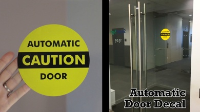 Caution Automatic Door Decals
