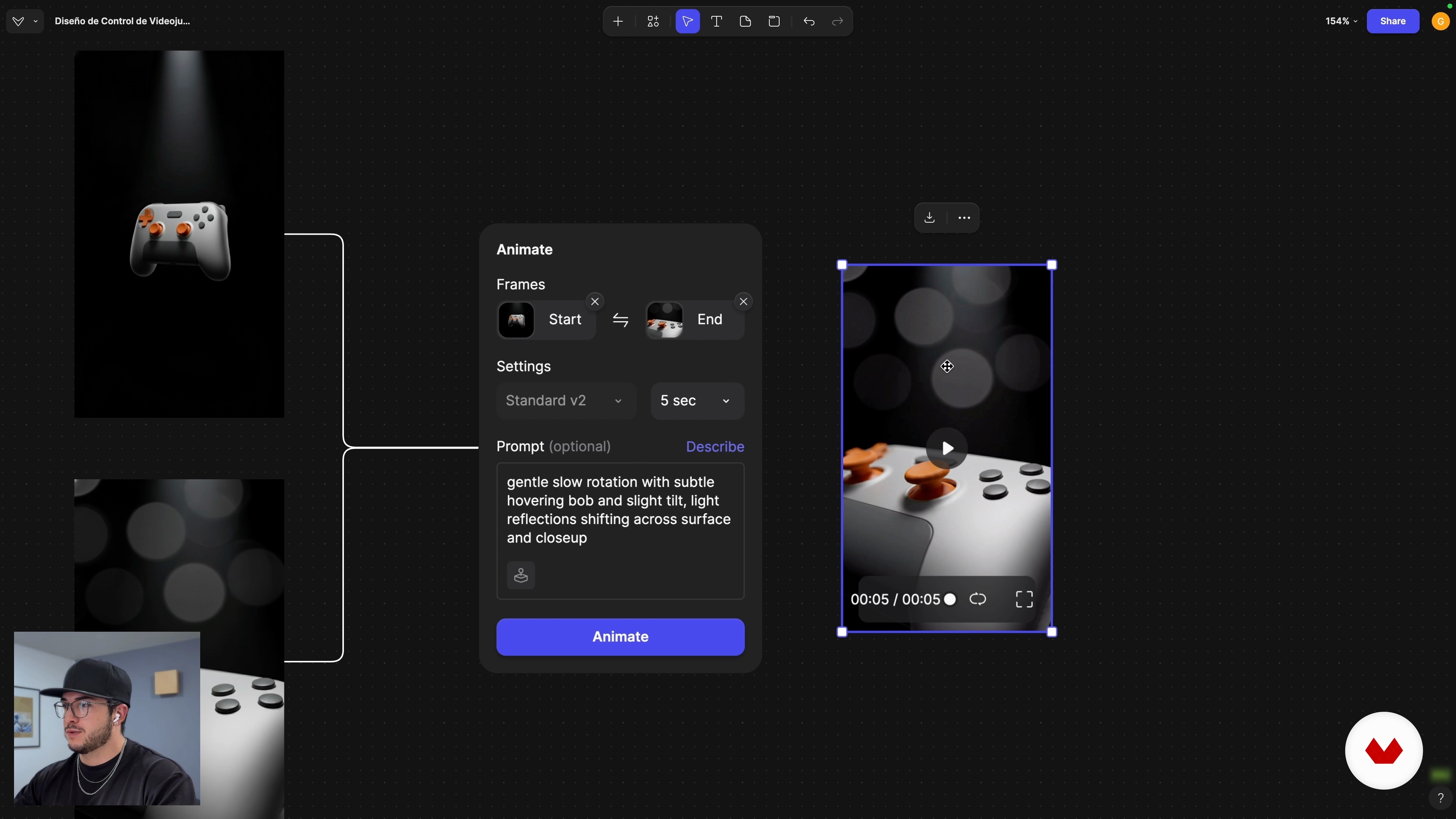 Product animation: frame-to-frame and camera paths