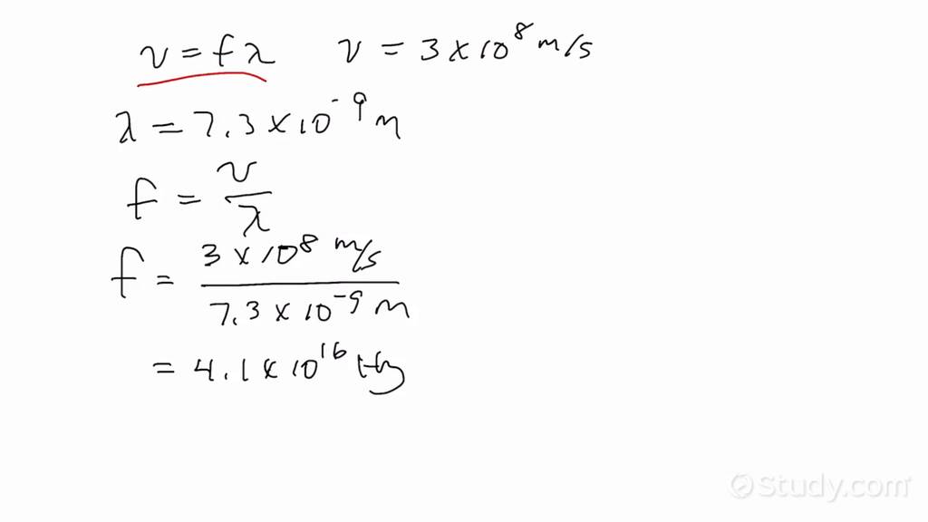Determining the Frequency from the Wavelength & the Wavelength from the ...