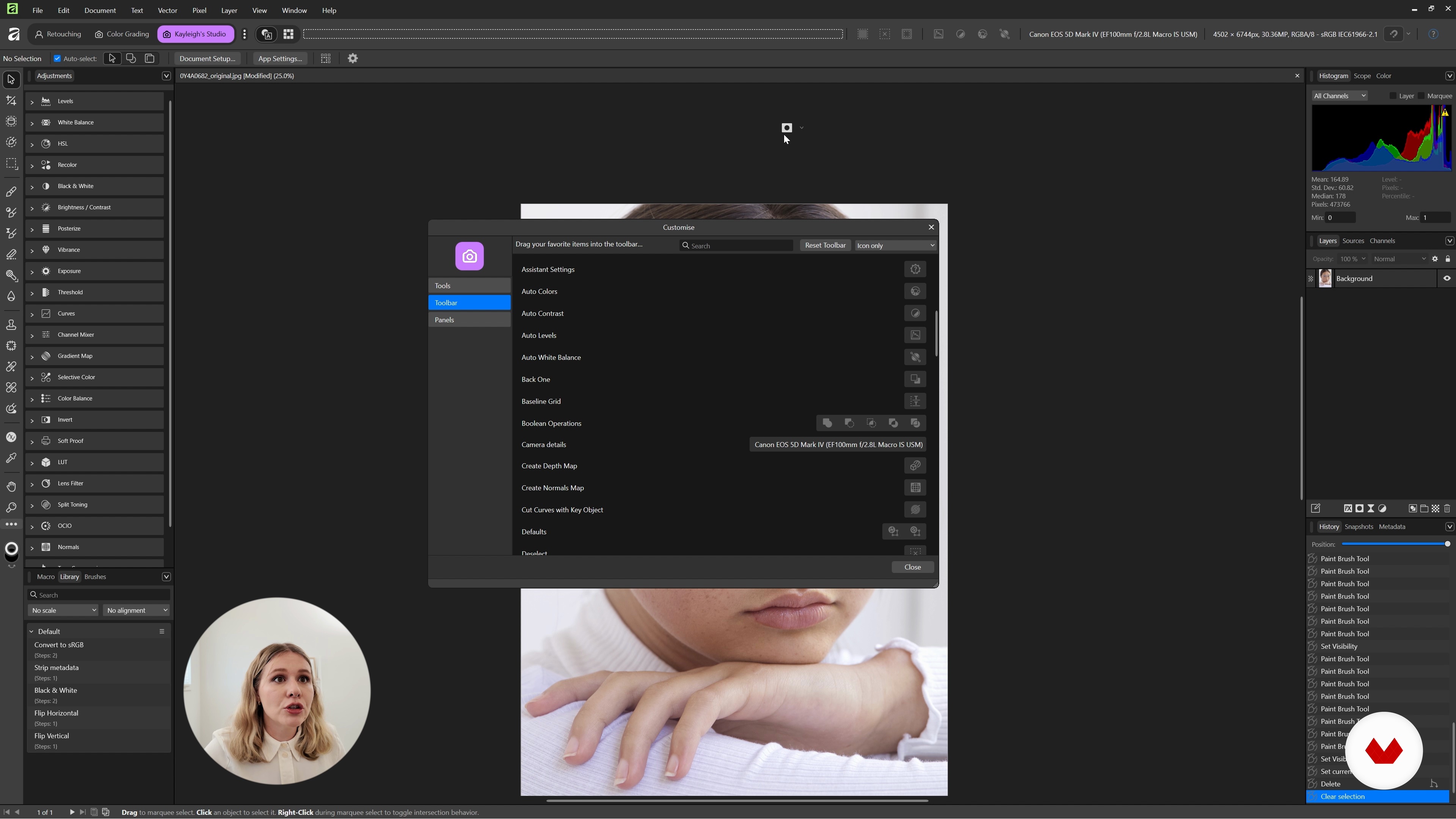 Procesado RAW y configuración de capas de retoque