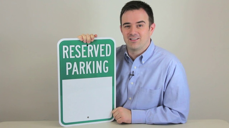 Blank Reserved Parking Sign