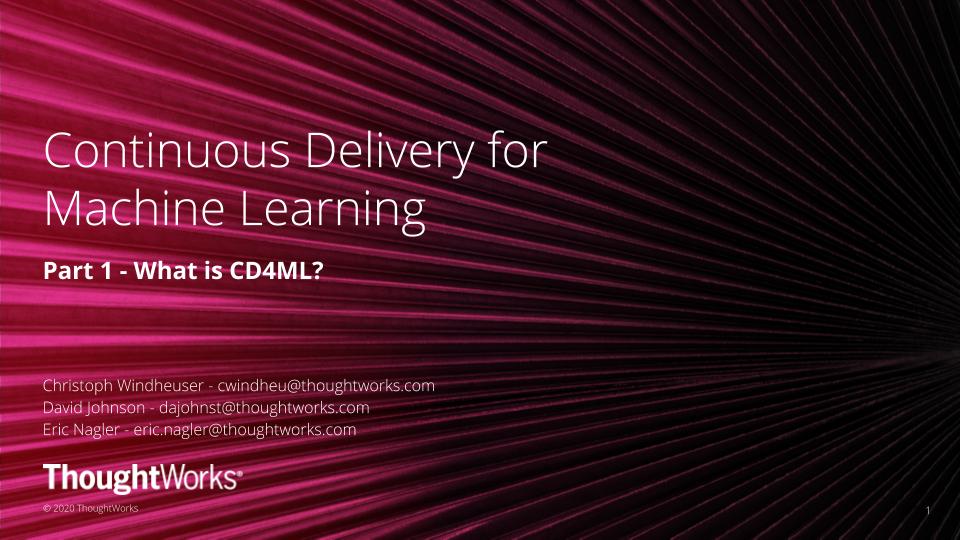 Continuous delivery best sale machine learning