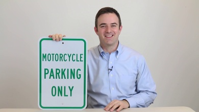 MOTORCYCLE PARKING ONLY Aluminum Reserved Parking Sign