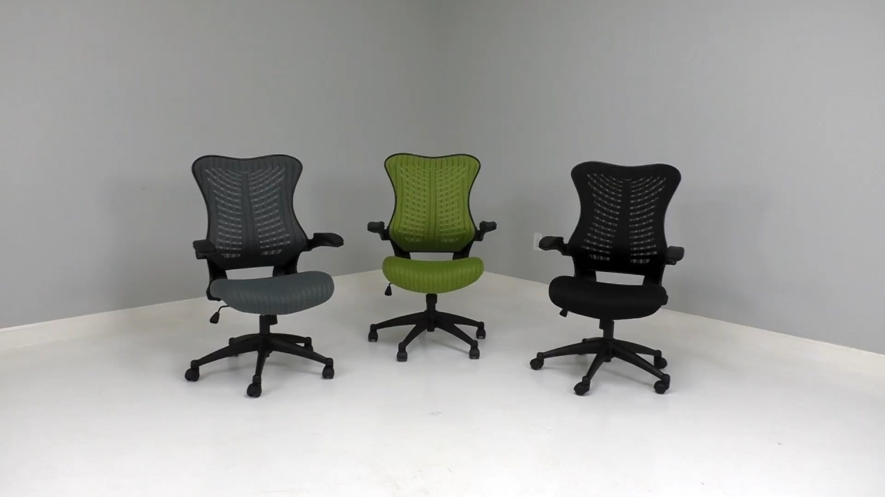 mesh back flip up arm chair