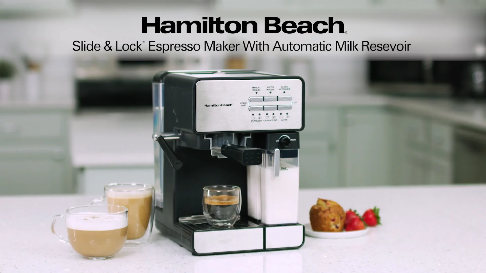 Hamilton Beach Slide & Lock™ Espresso Maker with Automatic Milk