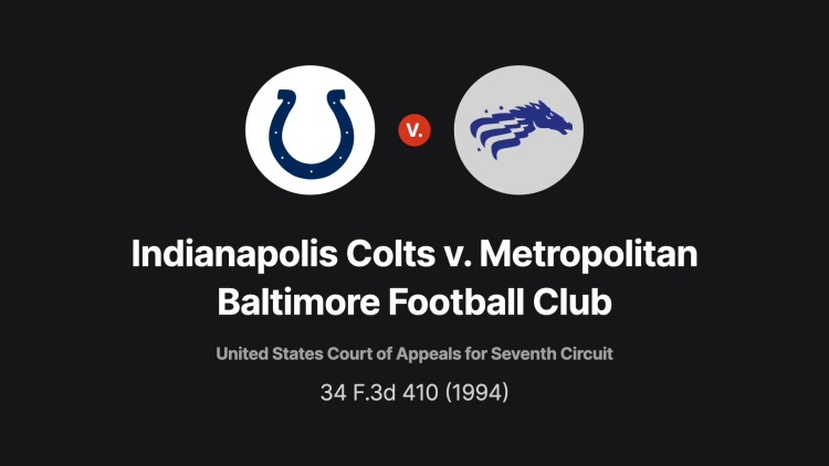 Indianapolis Colts v. Metropolitan Baltimore Football Club