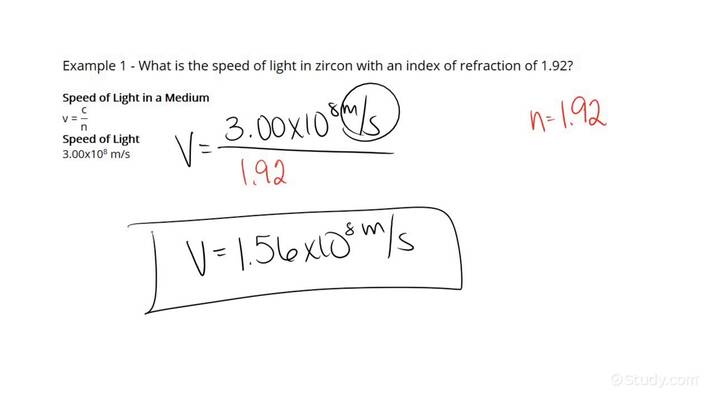 how-to-calculate-the-speed-of-light-in-a-medium-given-the-index-of