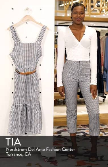 Eliza J Belted Gingham Seersucker Fit Flare Dress Nordstrom