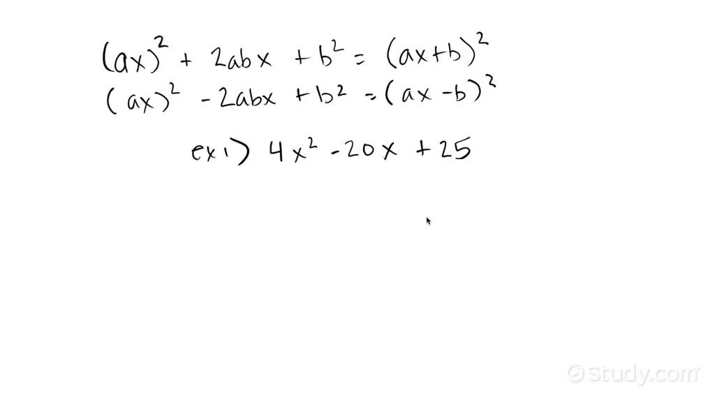 Factoring A Perfect Square Trinomial With A Leading Coefficient Greater Than 1 Algebra 4986