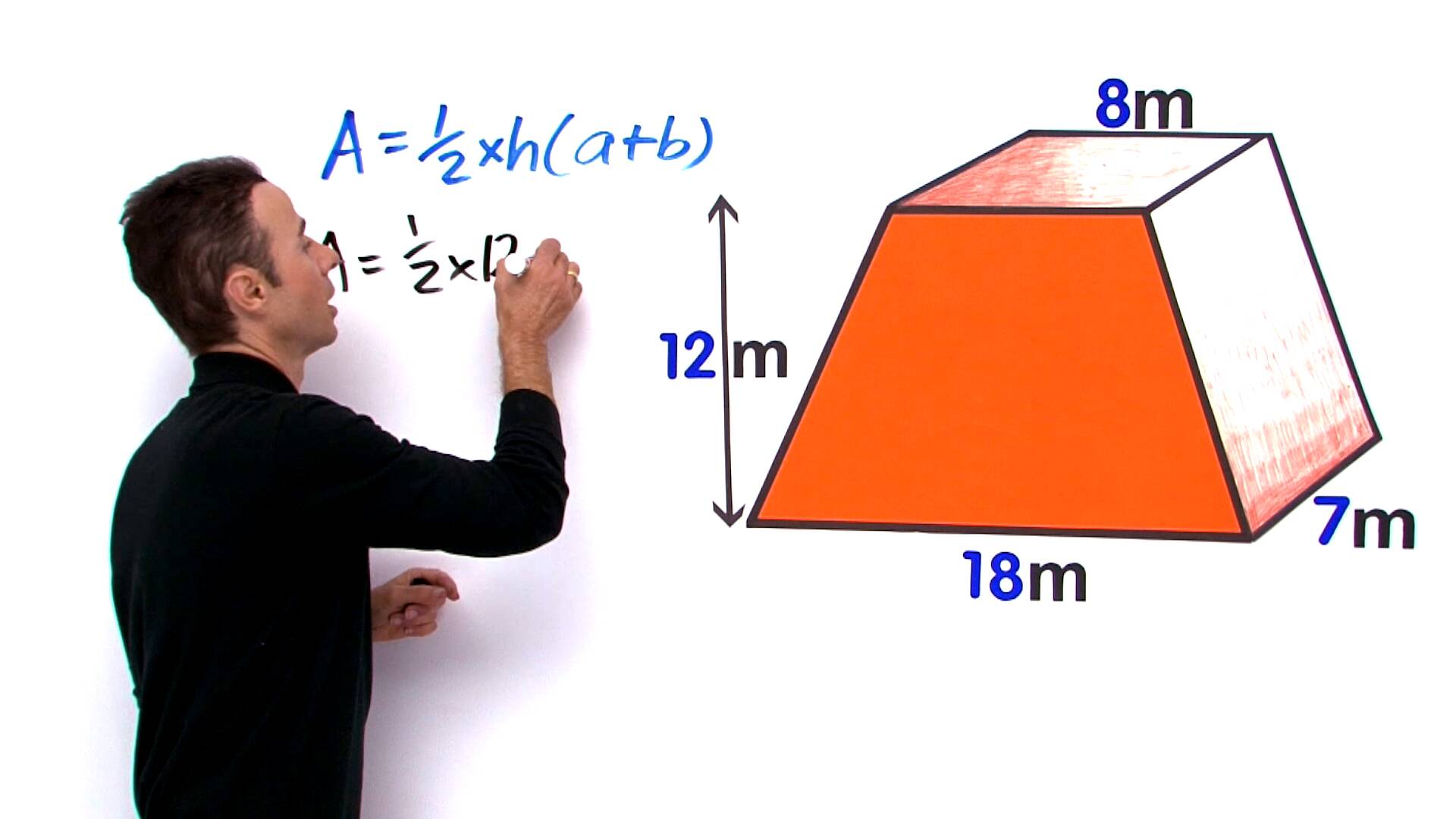 finding volume of trapezoidal prism
