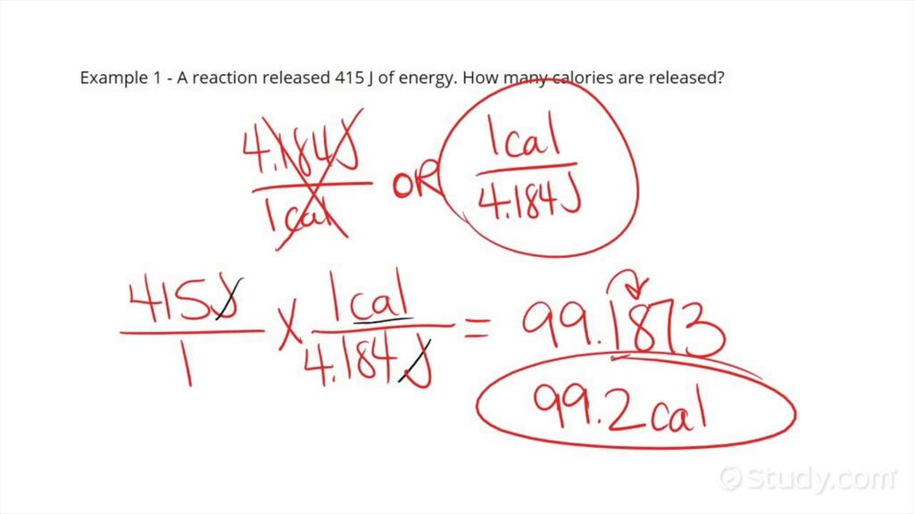 Interconverting Calories and Joules Chemistry