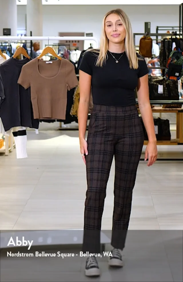 Hue Pintuck Plaid Pull-On Trousers