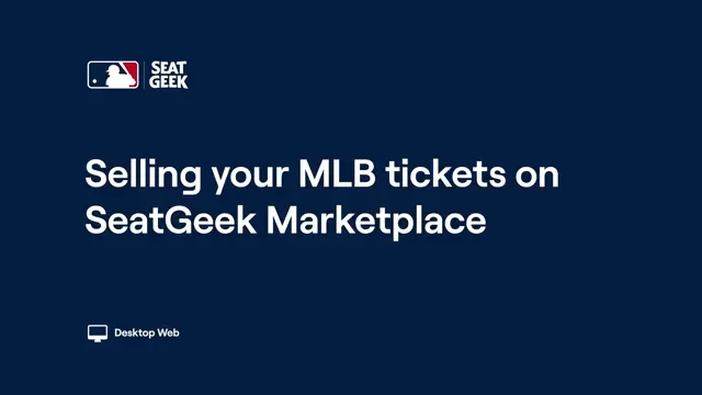 How do I sell my MLB Tickets on SeatGeek? – SeatGeek