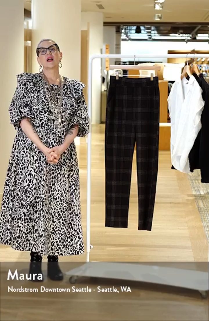 Plaid High Rise Pull-On Pants (Women) | Nordstrom