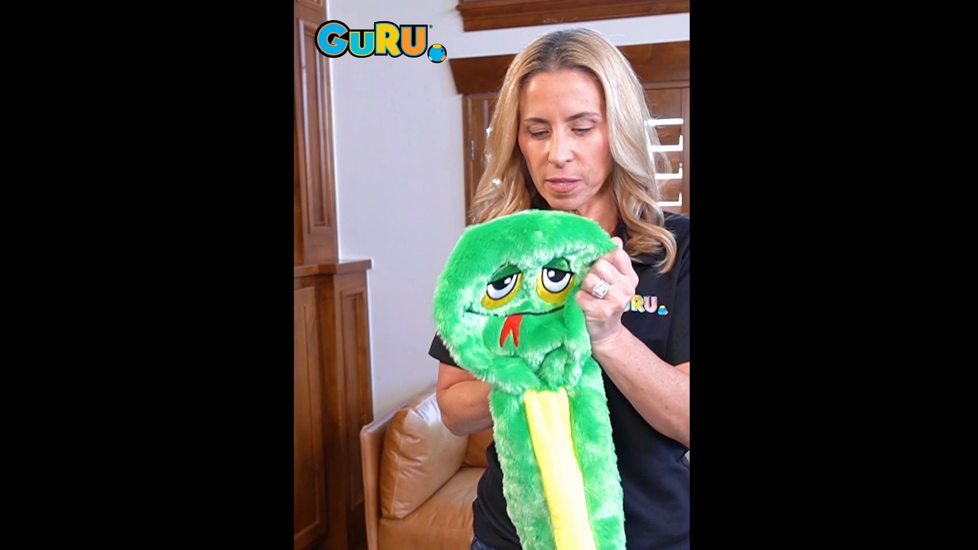 GURU Hide-A-Tail Green Snake Crinkle & Squeak Puzzle Dog Toy