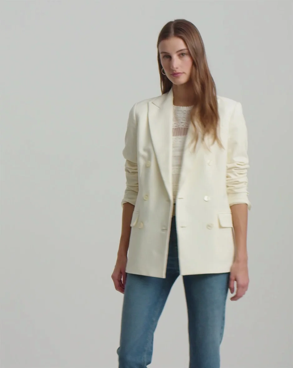 Lauren Ralph Lauren Double Breasted Stretch Wool Crepe