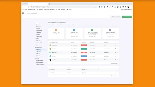 Litmus Enterprise plan account usage dashboard video