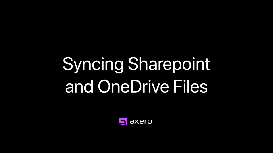 Syncing Sharepoint and OneDrive Files