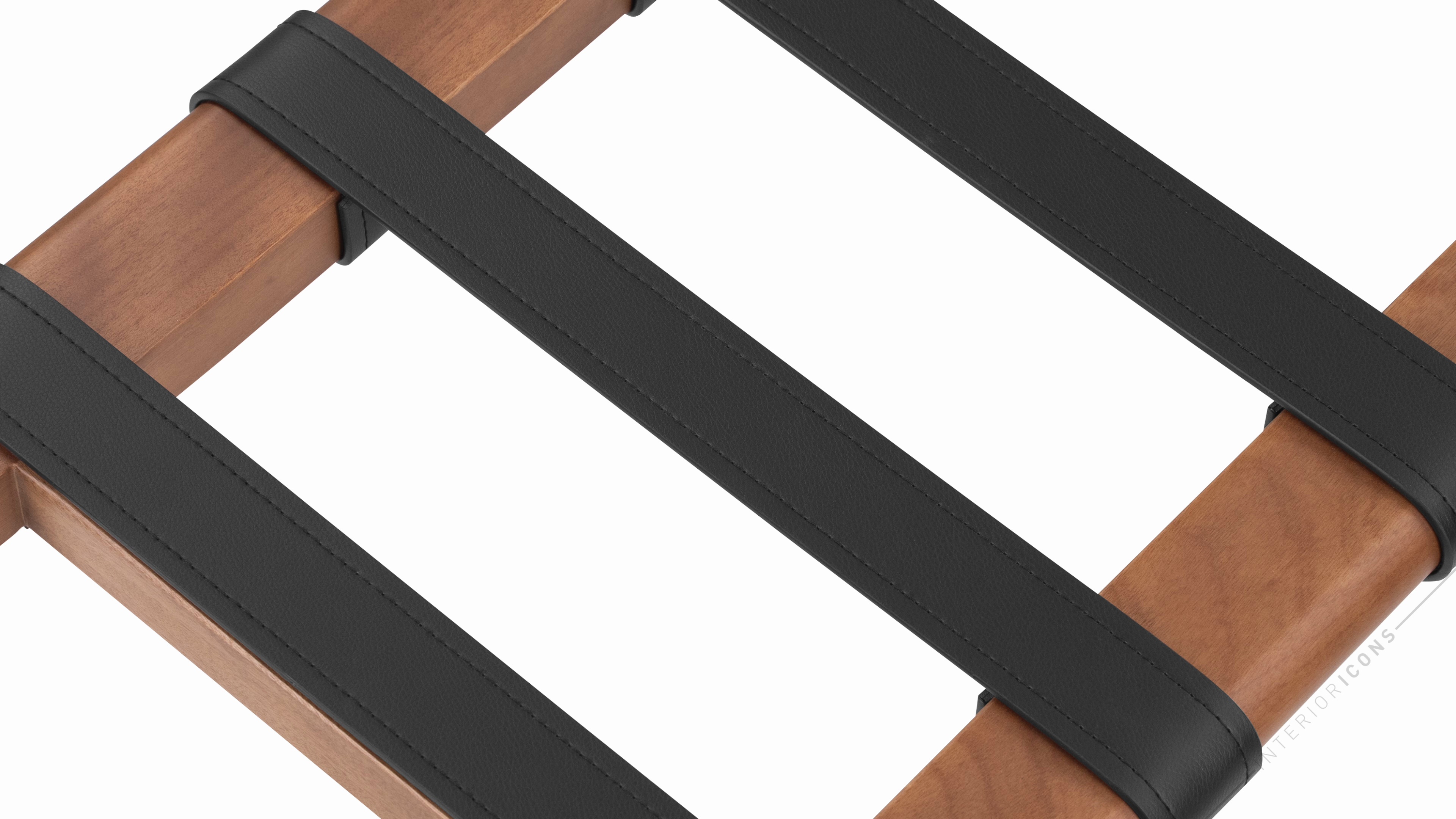 Manhattan Two Seater Bench, Black Premium Leather | Interior Icons