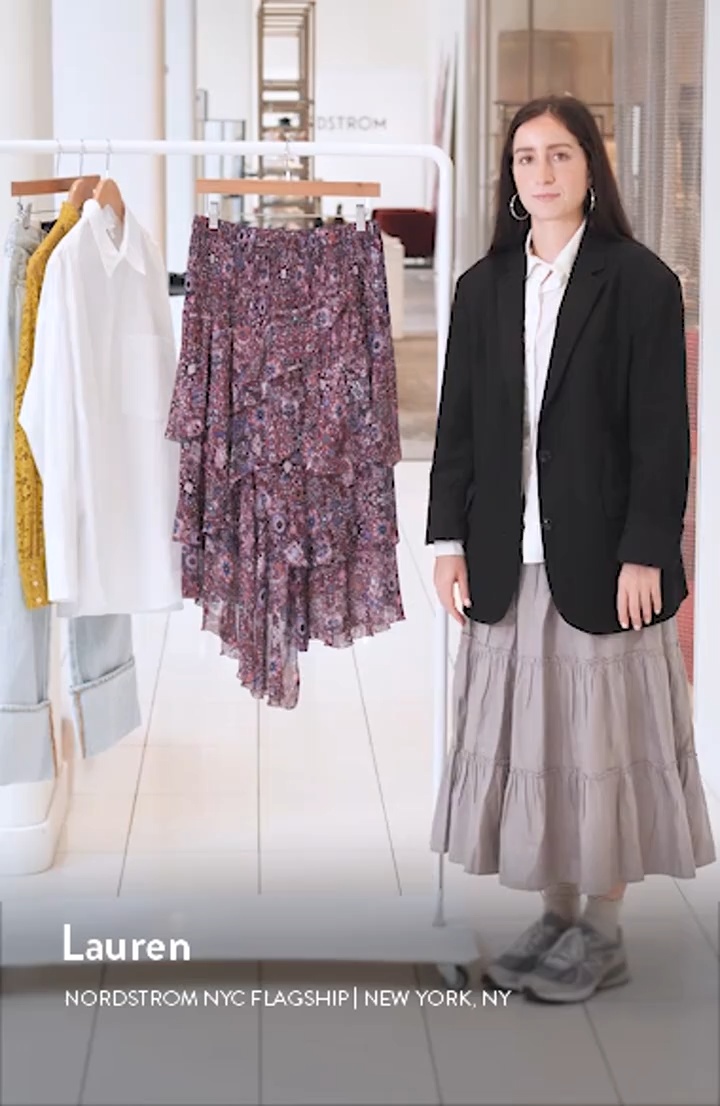 Isabel Marant Étoile Brigitte Smocked Waist Tiered Chiffon