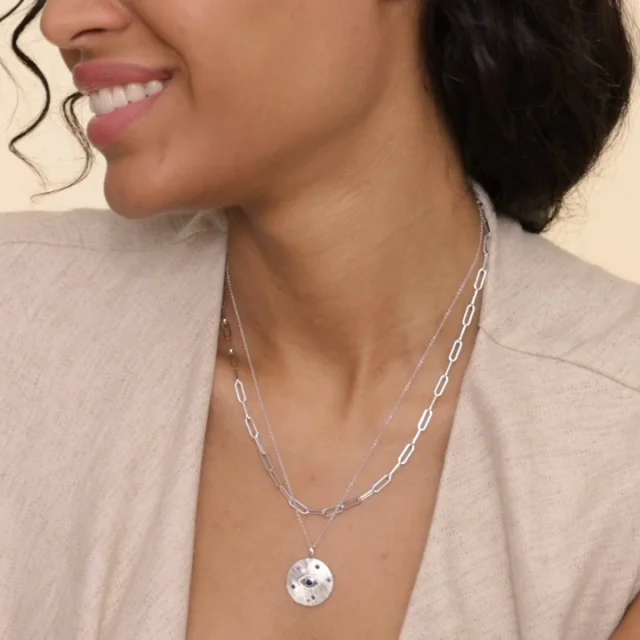 Silver Devon 18 in. Paperclip Chain Necklace (Large)