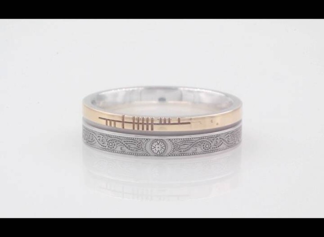 Personalized Ogham Celtic Warrior Ring