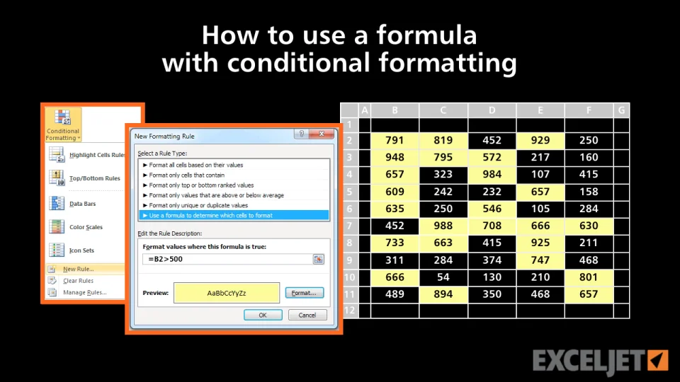 Excel Conditional Formatting Formula Examples, Videos