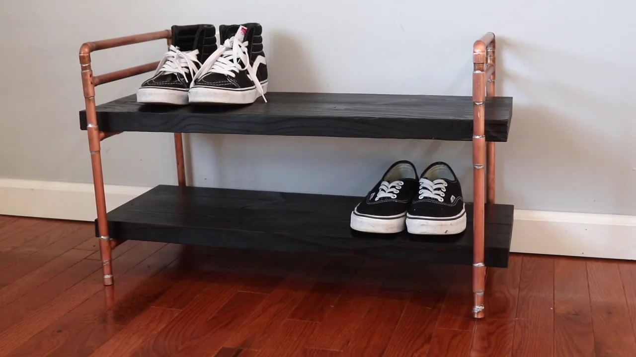 DIY Shoe Rack with a Shou Shugi Ban Finish