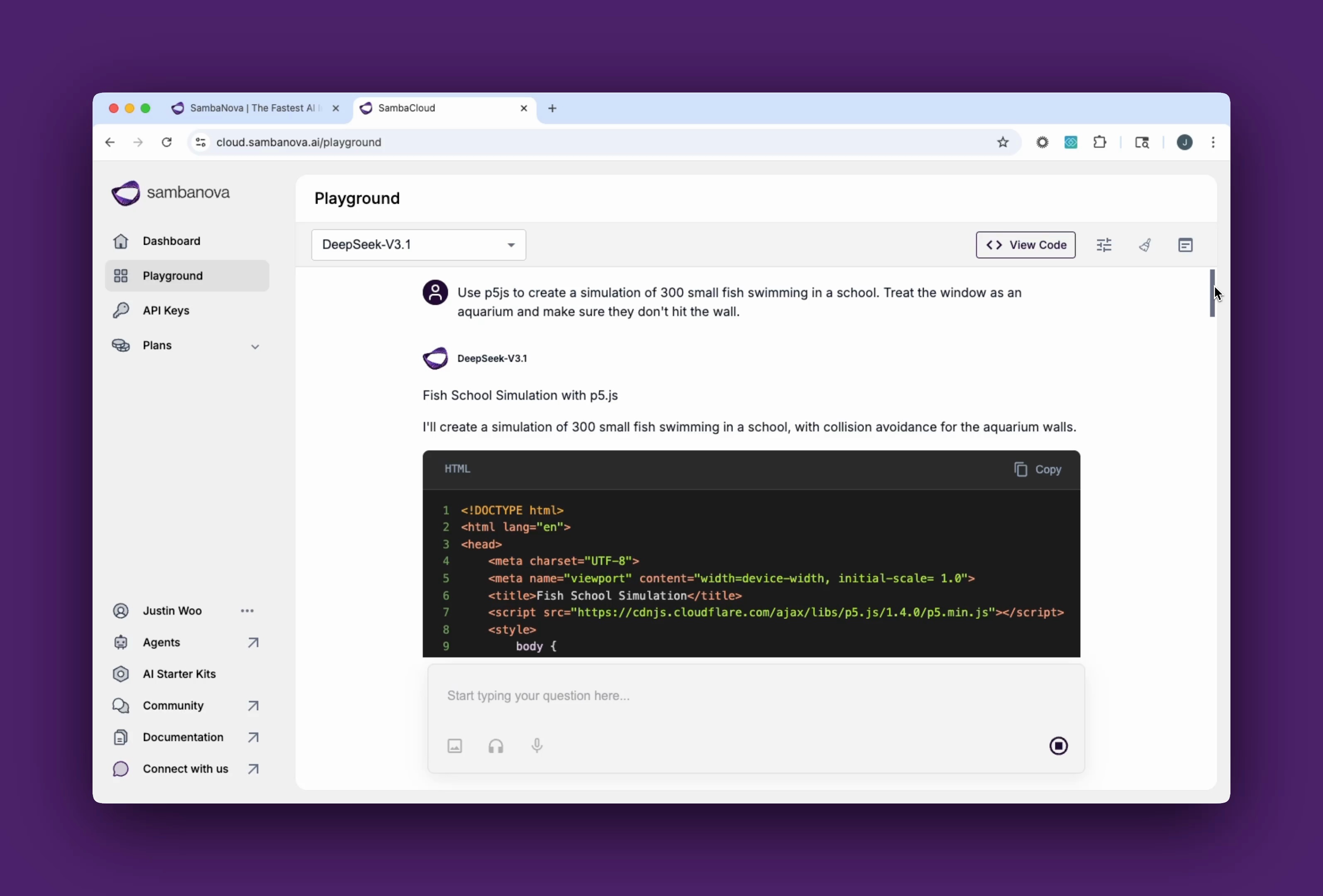 DeepSeek-V3.1 Is Live on SambaCloud