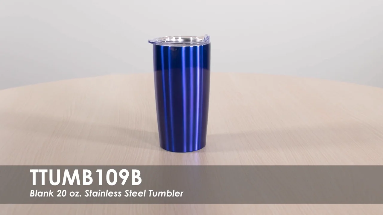 Blank 20 oz. Stainless Steel Tumblers | Wholesale Bulk Orders | Clear Lid |  Double Wall Insulation