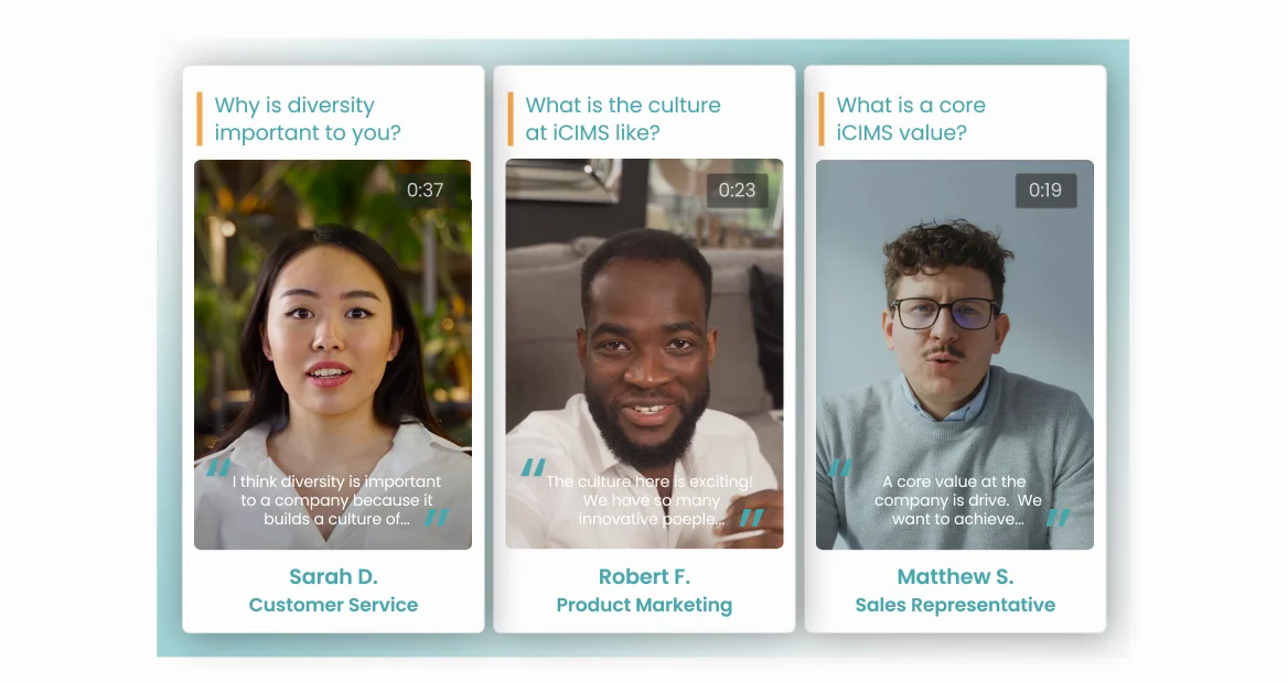 Employee testimonial video software | iCIMS