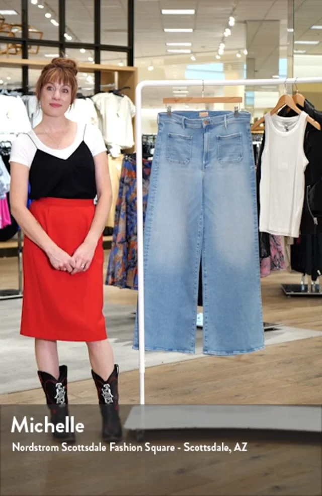 MOTHER Undercover Sneak Patch Pocket Wide Leg Jeans | Nordstrom