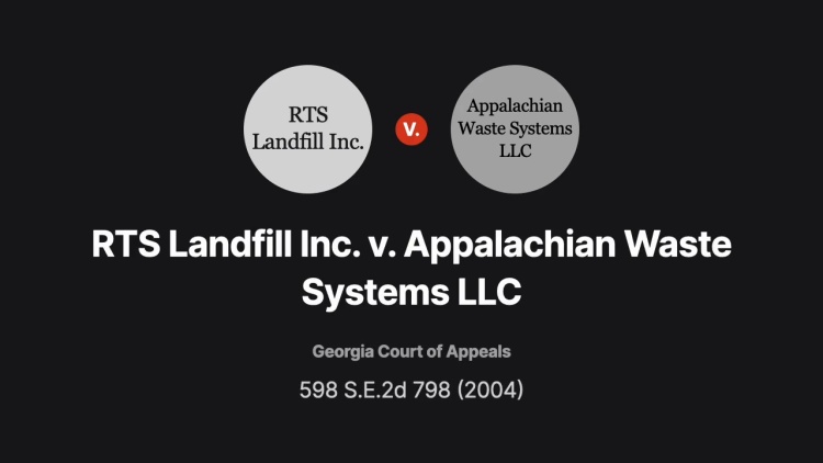 RTS Landfill Inc. v. Appalachian Waste Systems LLC
