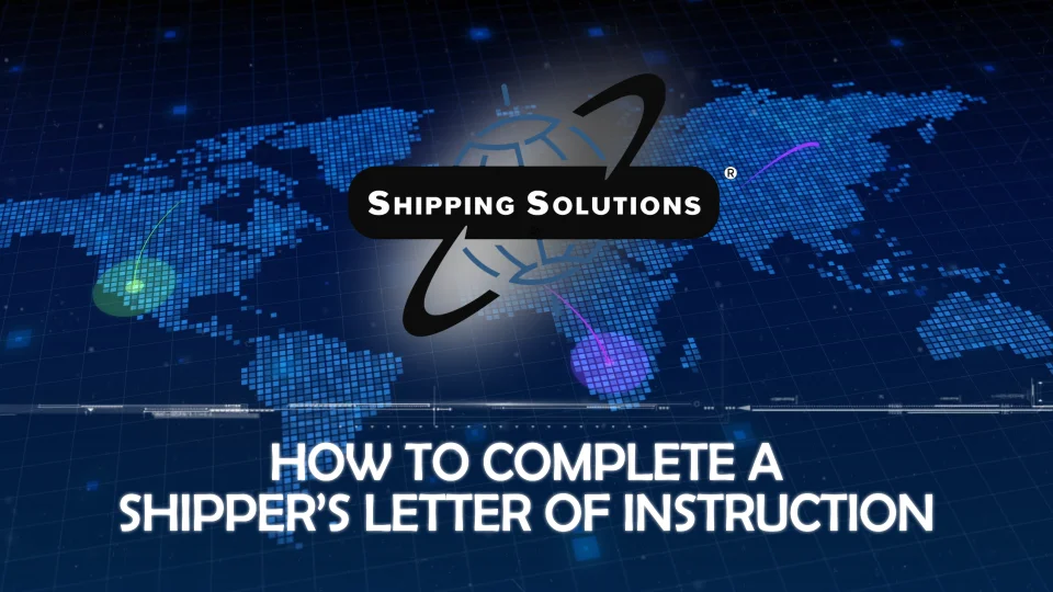 Creating a Shipper's Letter of Instruction