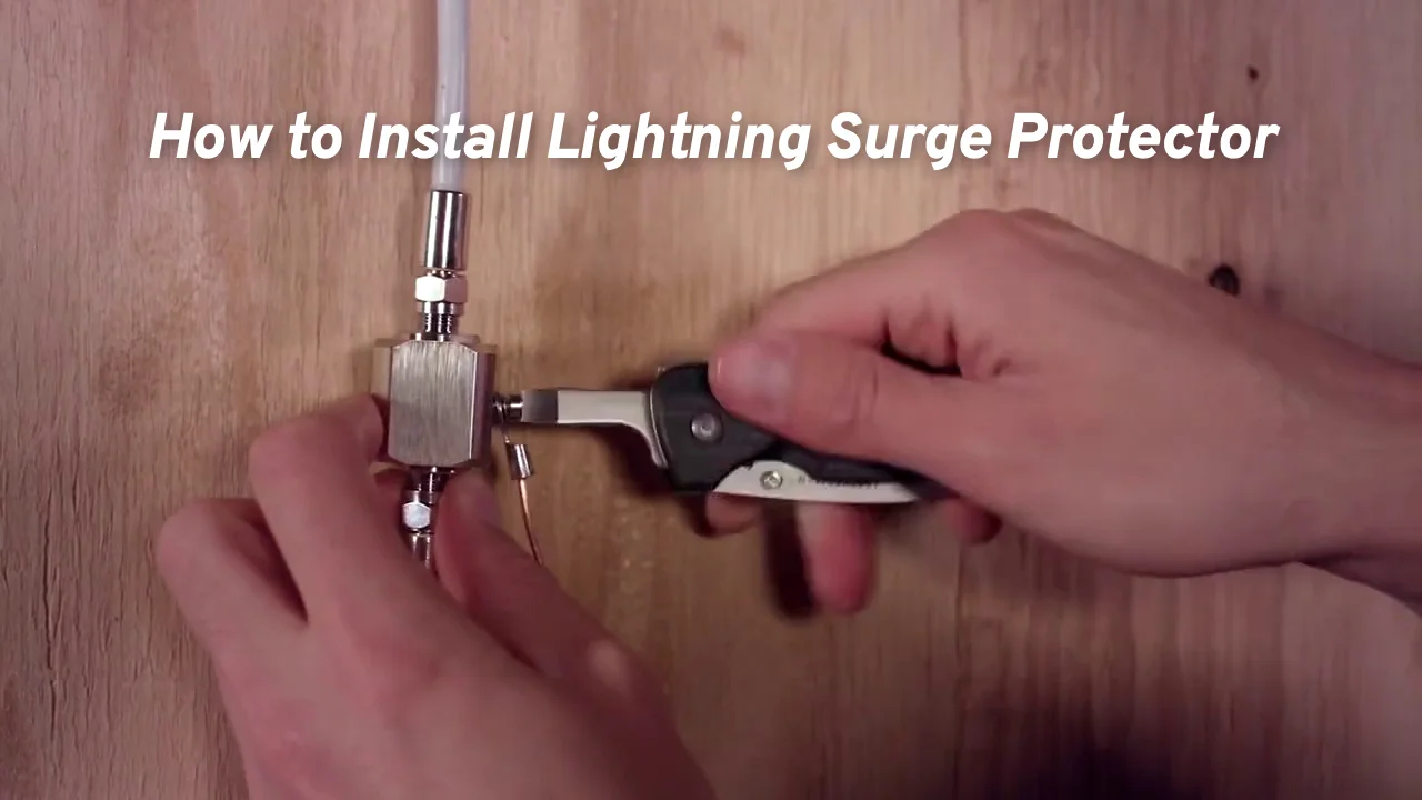 How do lightning surge protectors work to protect signal boosters?