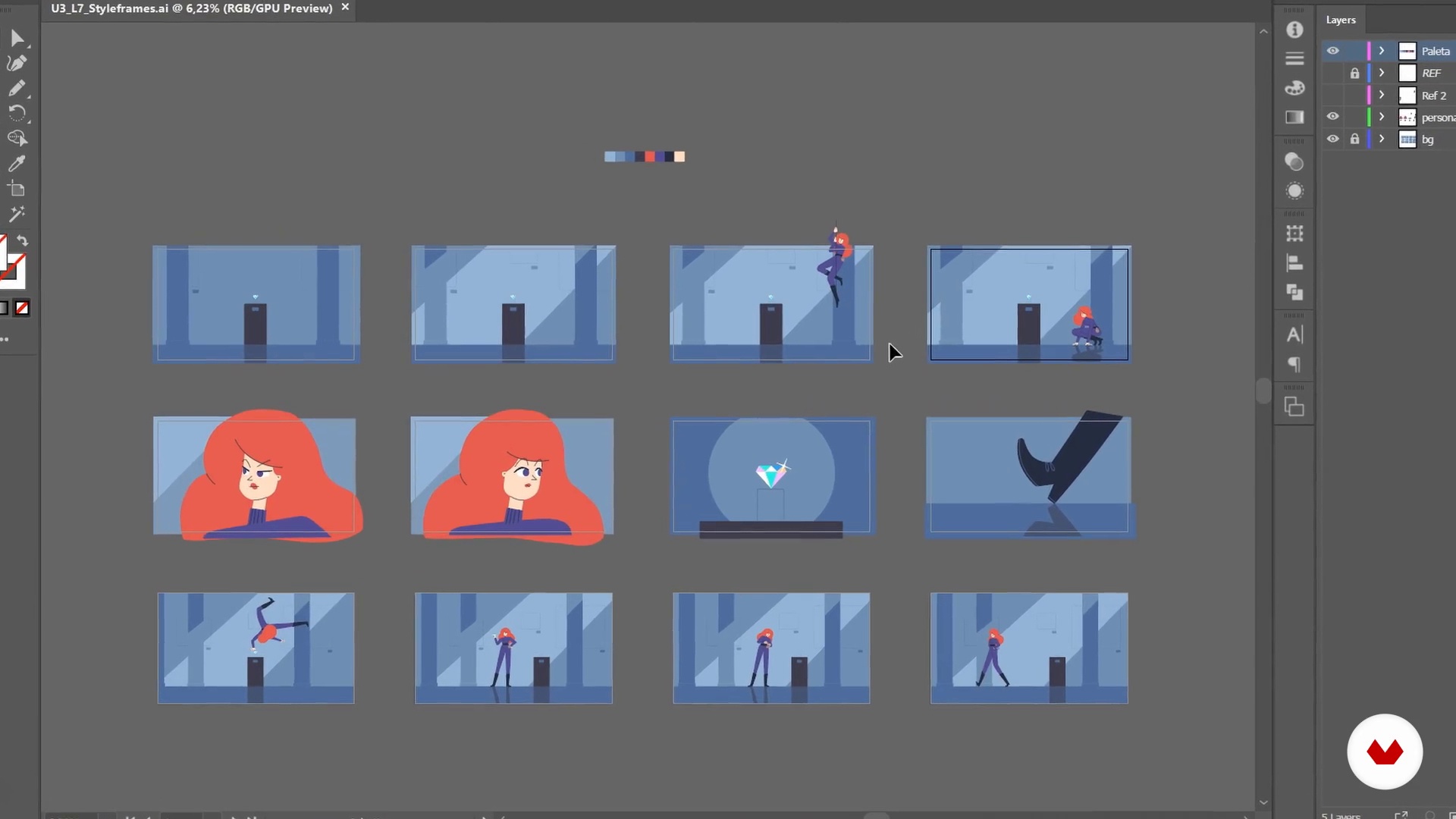 vectorial animation frame by frame style with after effects download