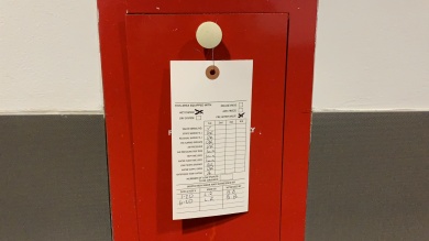 Sprinkler Inspection Tag with Wires