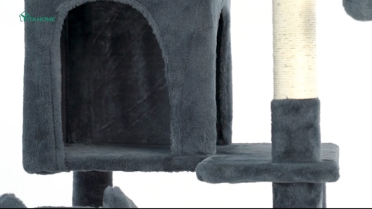 Wooflex Indoor Multi-Level Climbing Tower 75-in Flannel Kitten & Cat Tree & Condo, 19.3 x 19.3 x 74.5-in