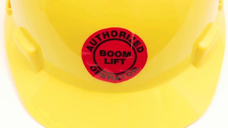 Clear-But-Here Clear Vinyl Labels for Hard Hats