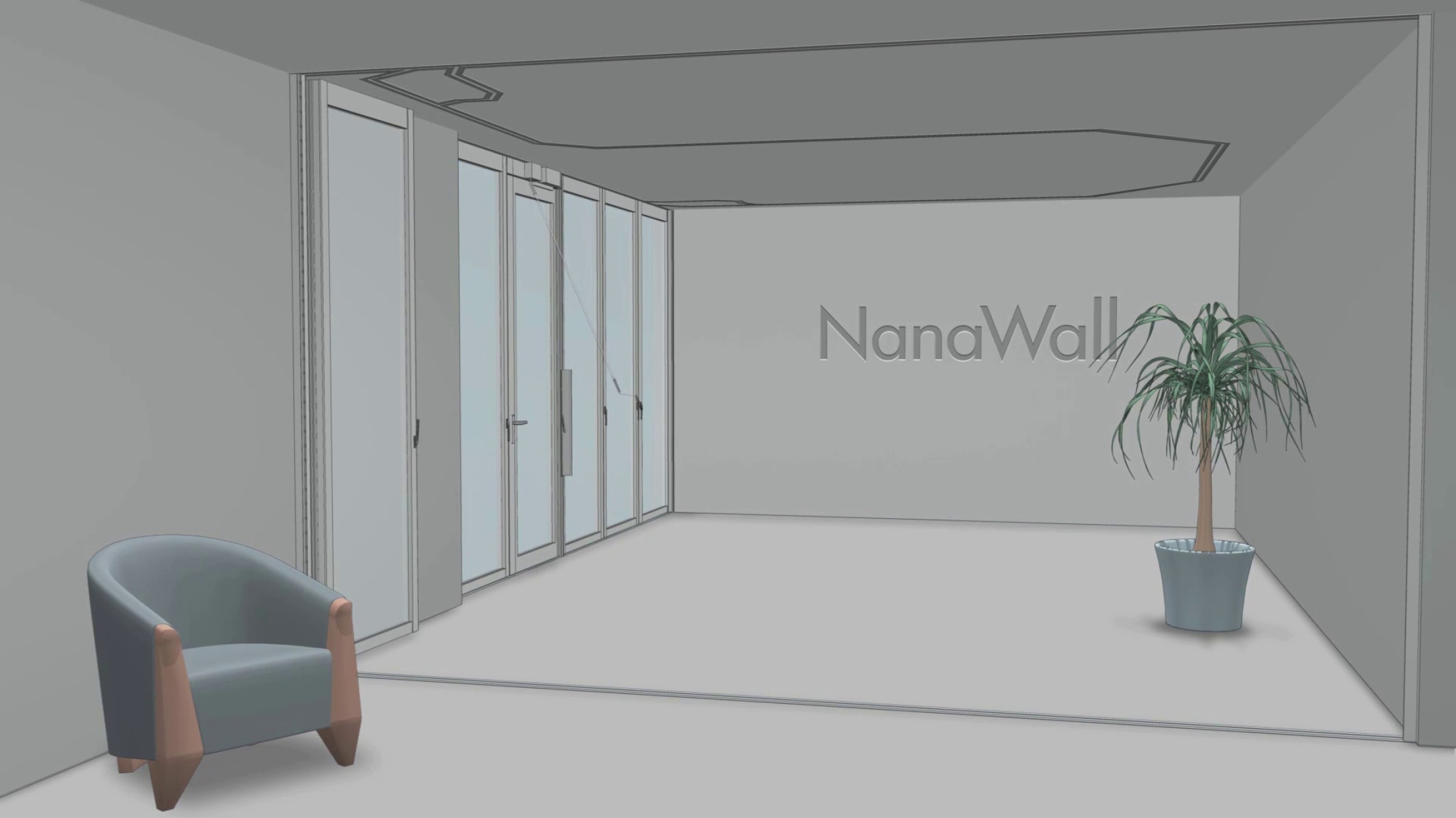 HSW66 NanaWall Single Track Stacking System for Glass Walls NanaWall