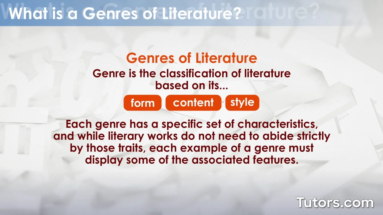 primary literary genres