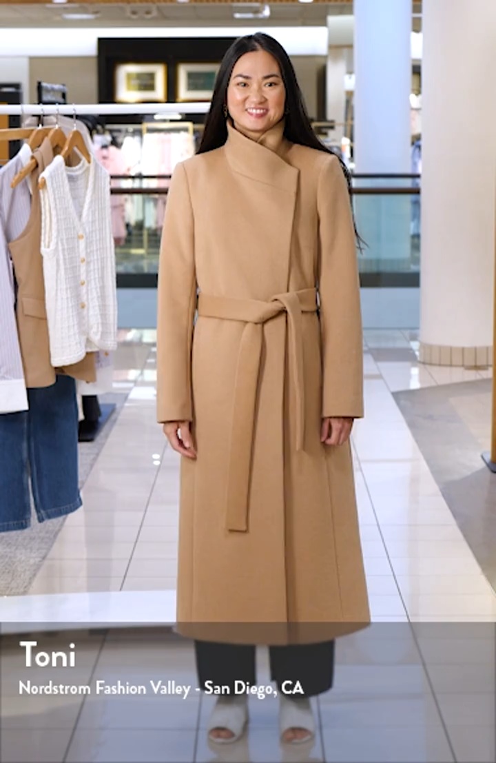 Sam Edelman Stand Collar Wrap Coat | Nordstrom