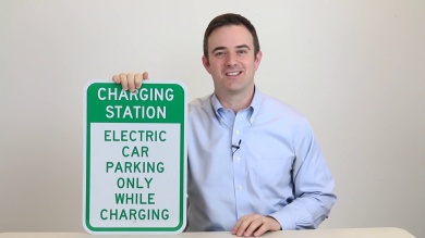 Electric Car Parking Only Sign (With Right Arrow)