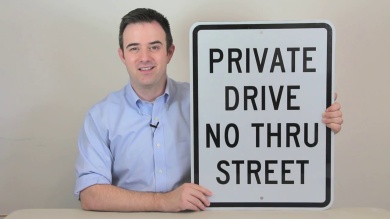 Private Drive No Thru Street Aluminum Parking Sign