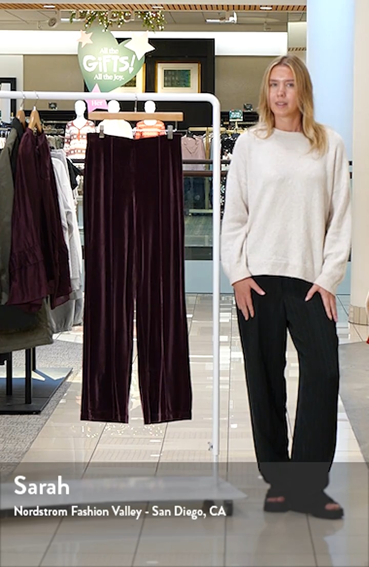 新品タグ付き　LOHEN VELVET 2TACK PANTS Lands' End Women's Velvet High Rise Pintuck Pencil Ankle Pants 10