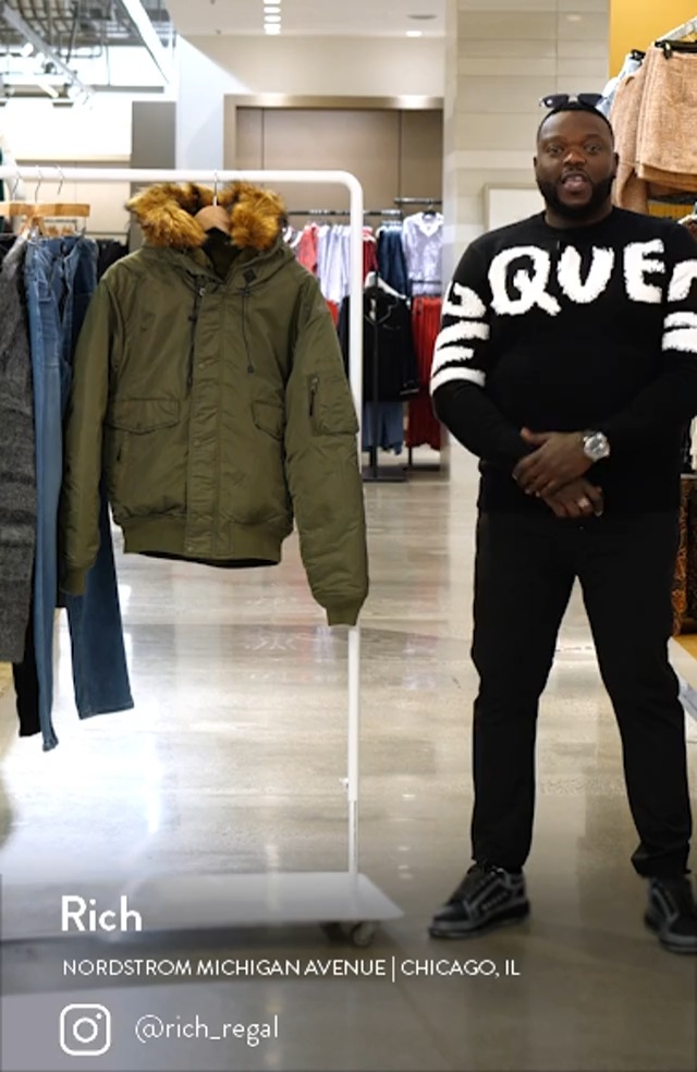 Schott NYC N-2B Hooded Flight Jacket with Faux Fur Trim
